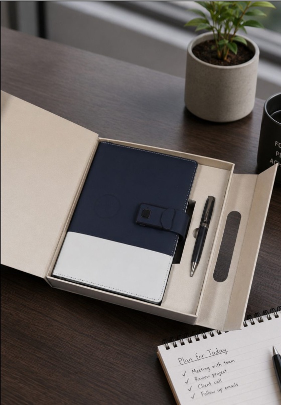 V-11 Graphite Grey Wireless Charging Power Bank Diary